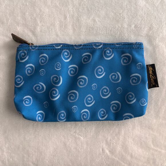 Laurel Burch Blue Canvas Makeup Bag Swirl Indigo Cat Cosmetic Travel India Poly - Picture 2 of 9